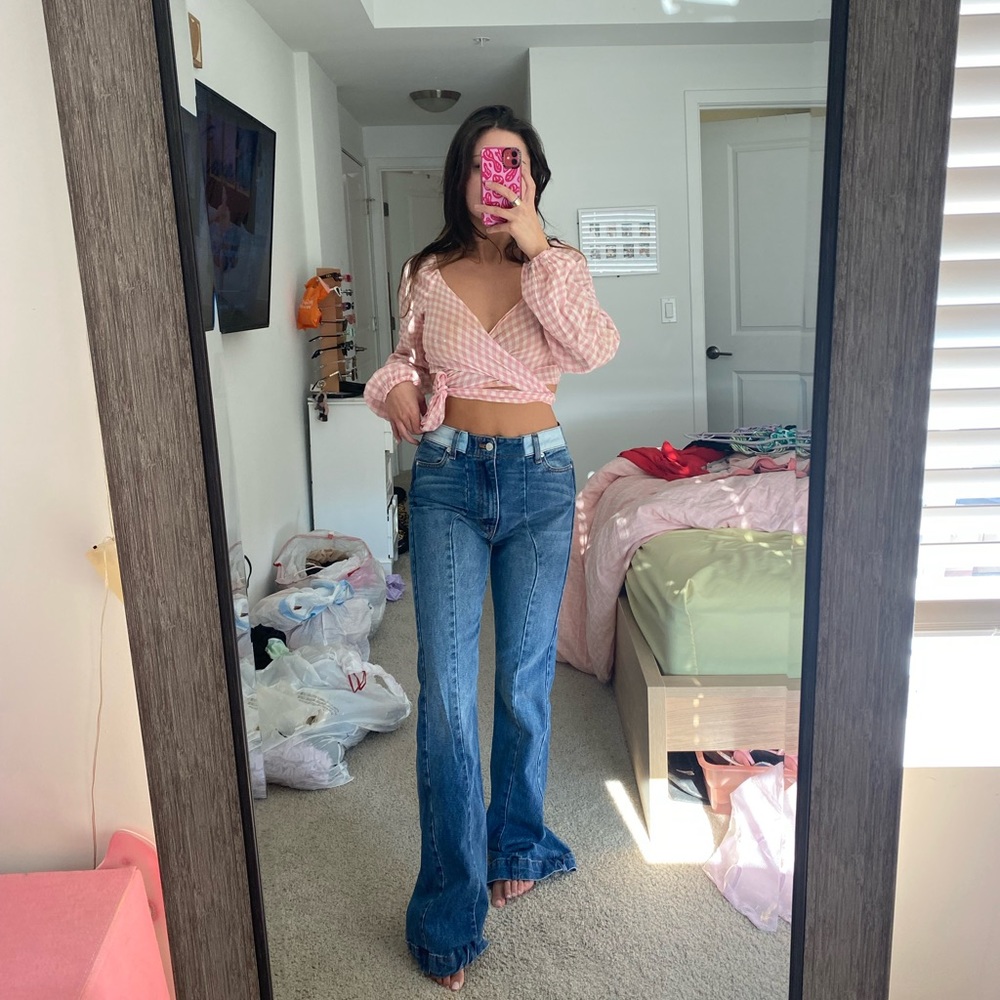 two tone western revive jeans